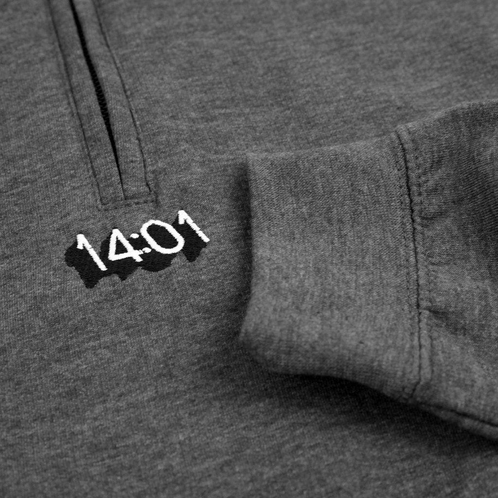 Dark Grey Logo - Logo Quarter Zip Sweatshirt in Dark Grey Heather by 14:01 Skateboard
