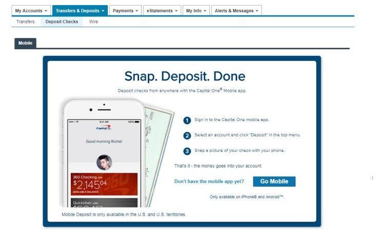 Capital One Mobile App Logo - Capital One quietly forces users onto mobile by restricting deposits ...
