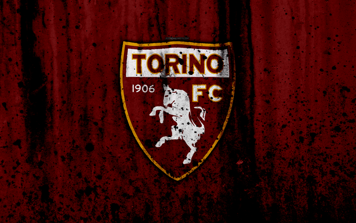 Torino Logo - Download wallpaper FC Torino, 4k, logo, Serie A, stone texture