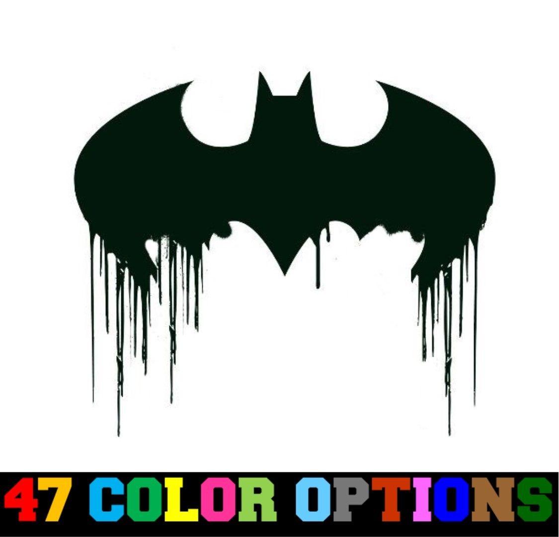 Batman Symbol Logo - DC Comics Batman Bleeding Bat Symbol Logo - Black Pearl Custom Vinyls