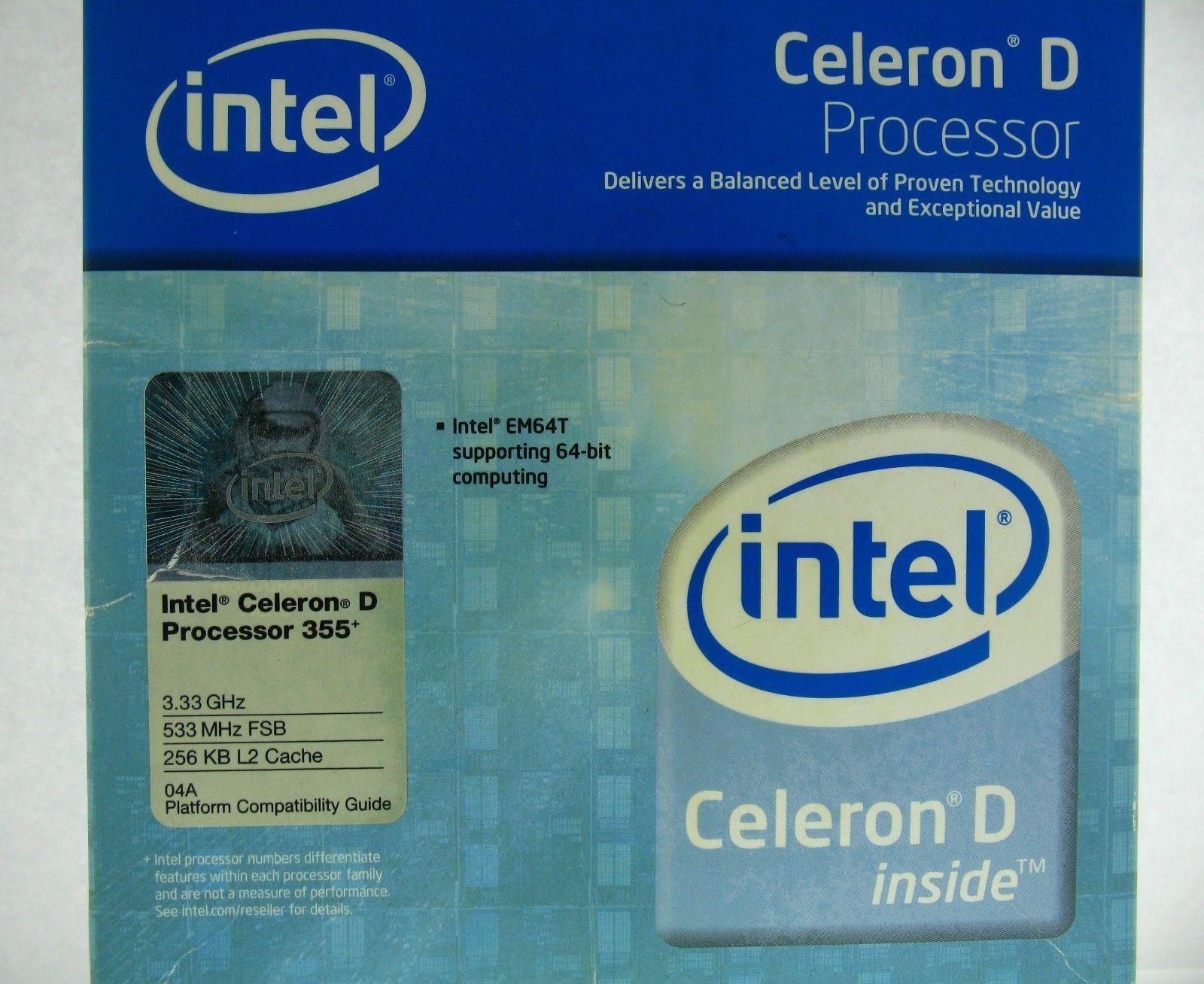 Celeron D Logo - Intel Celeron D 355, 3.33 GHz 256 KB 533 MHZ (BX80547RE3330CN) Boxed ...