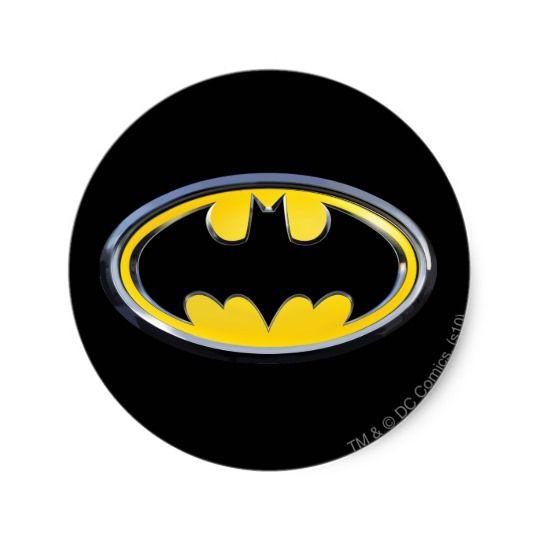 Batman Symbol Logo - Batman Symbol | Classic Logo Classic Round Sticker | Zazzle.com