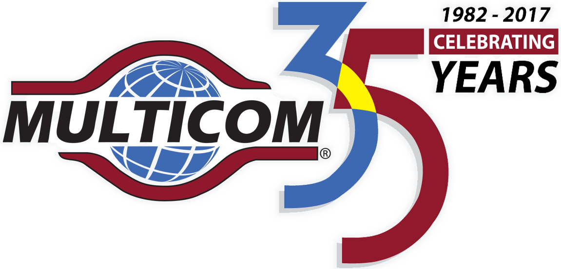 White w Logo - 35 years logo w logo w white glow | Multicom