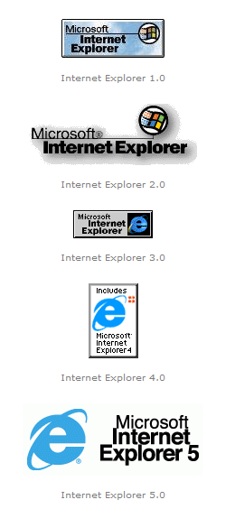 Internet Explorer 1 Logo - Evolution of the Internet Explorer logors