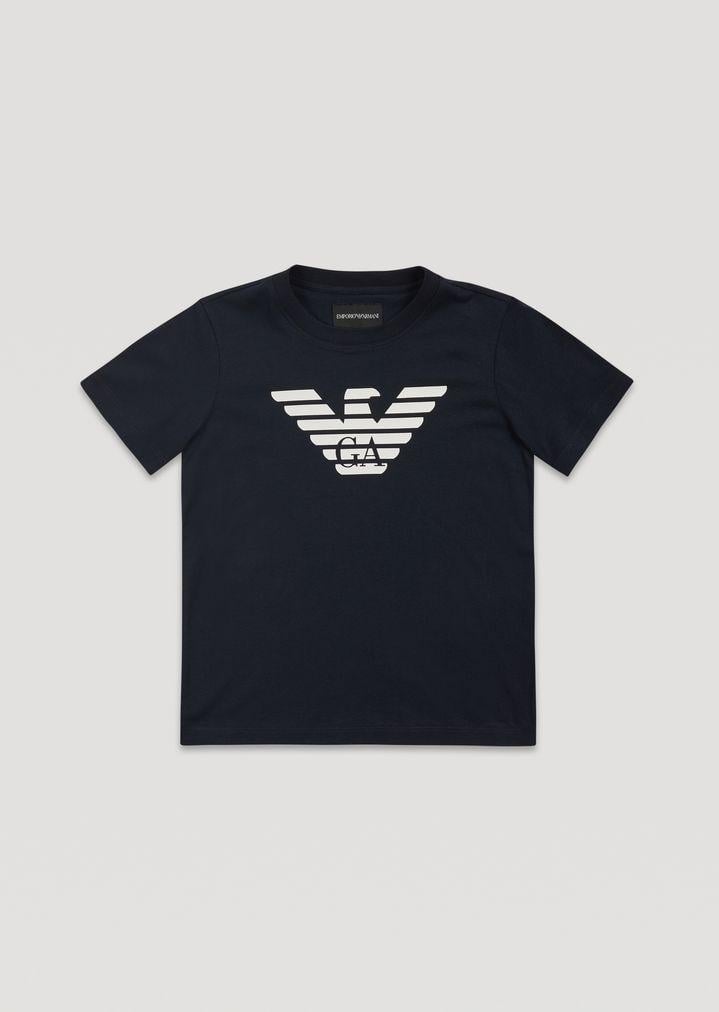 Shirt Logo - T-shirt in cotton jersey with large logo | Man | Emporio Armani