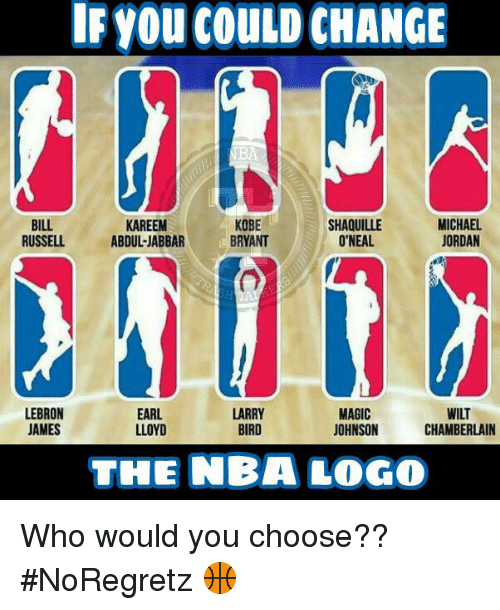 Michael Jordan NBA Logo - If YOU COuLD CHANGE BA BILL RUSSELL KAREEM ABDUL-JABBAR KOBE BRYANT ...