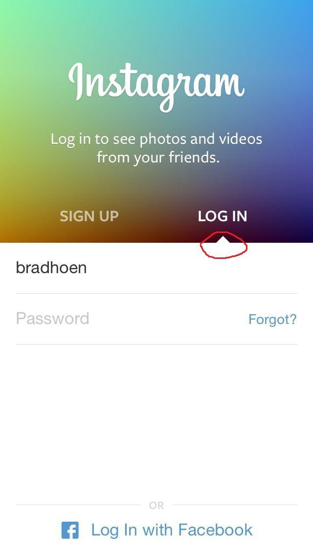 Login Instagram Logo - Implement a triangle between views like the one on Instagram login