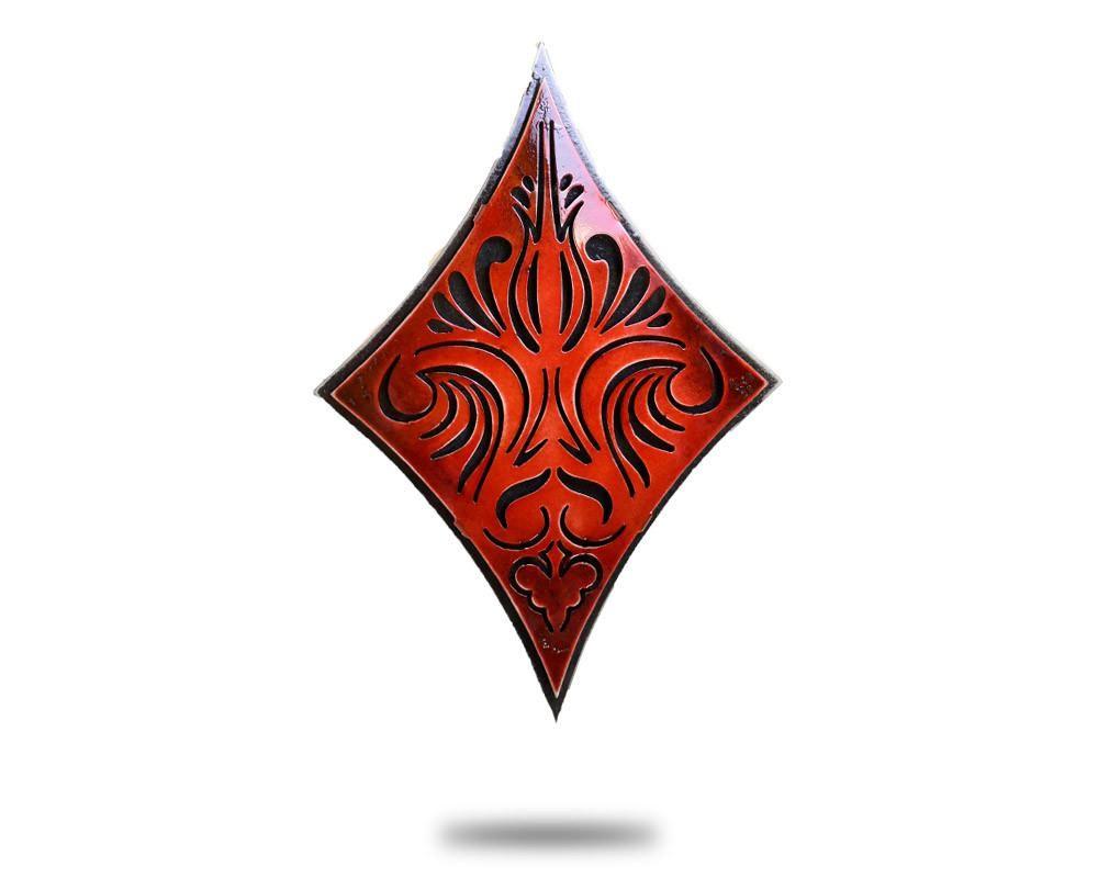 Red Diamond -Shaped Logo - Poker Cards Vintage Red Diamond - Hex Head Art