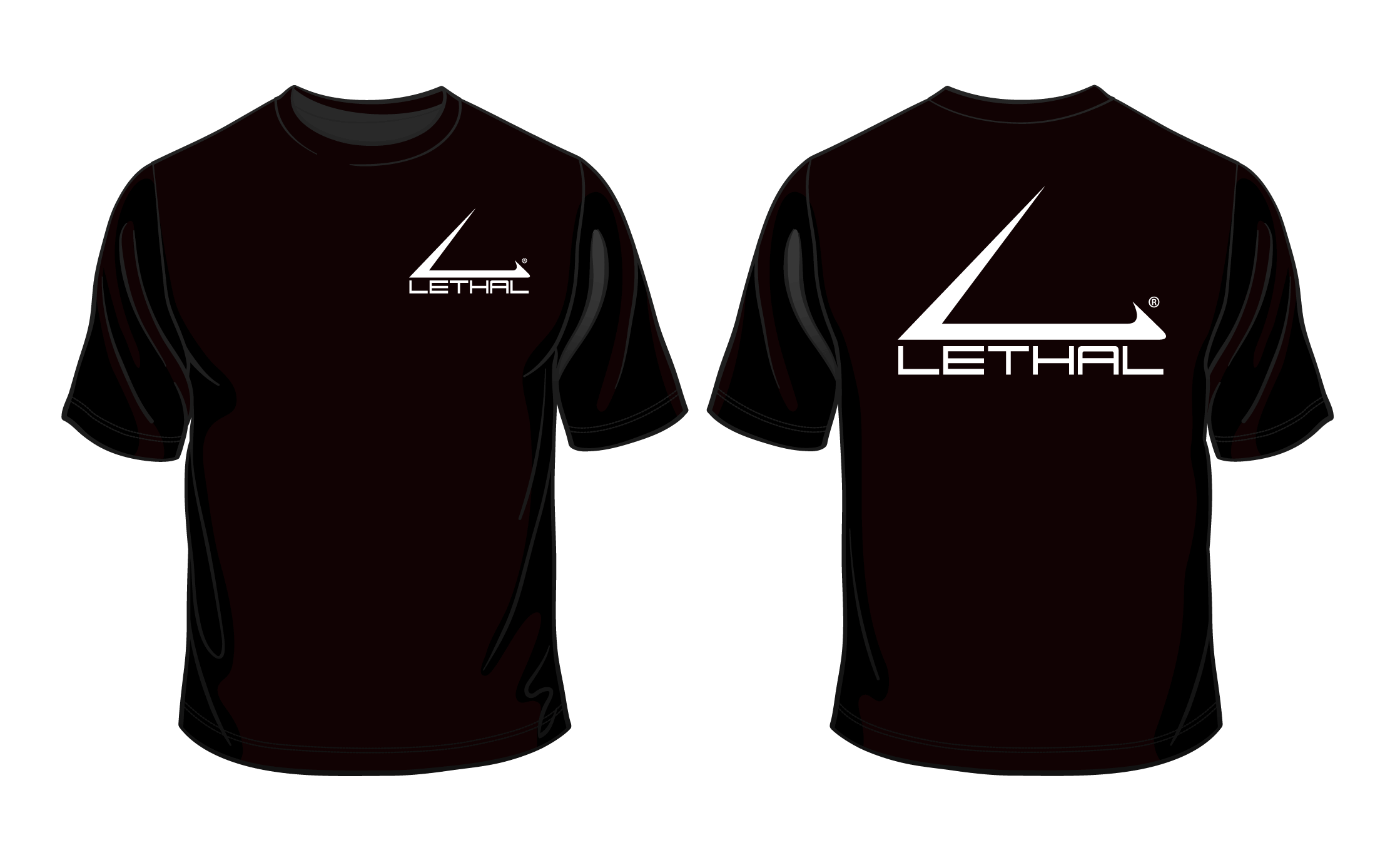 Black and White Clothing and Apparel Logo - Lethal Logo T-Shirt Short Sleeve (Black / White) | Lethal Products