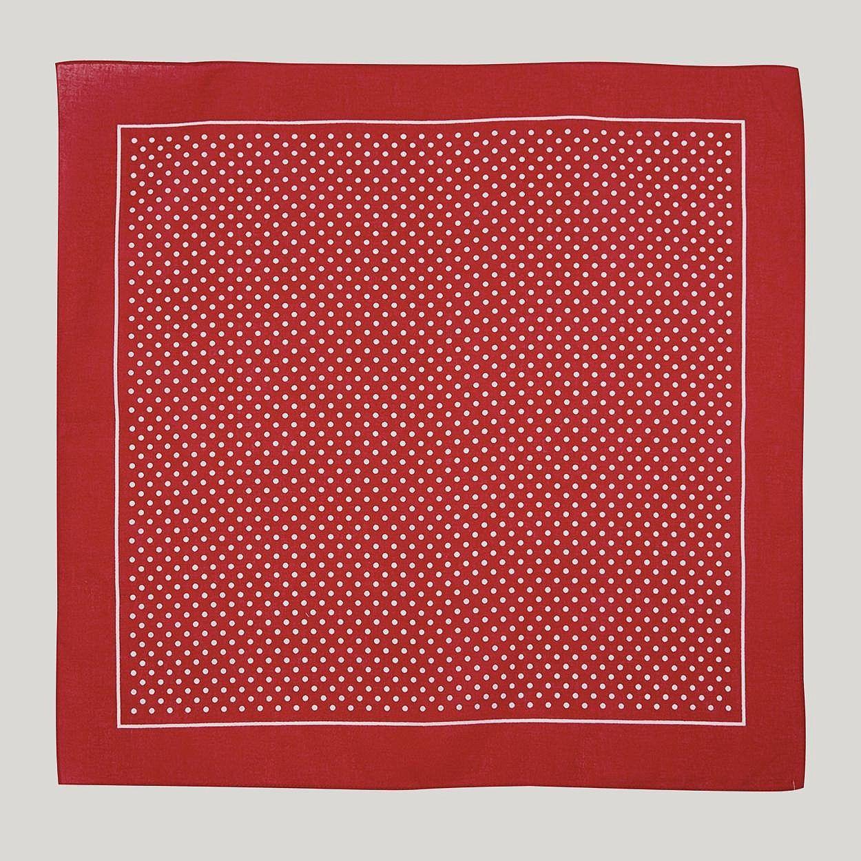 Red Circle with White Spot Logo - Red with White Spot Cotton Handkerchief