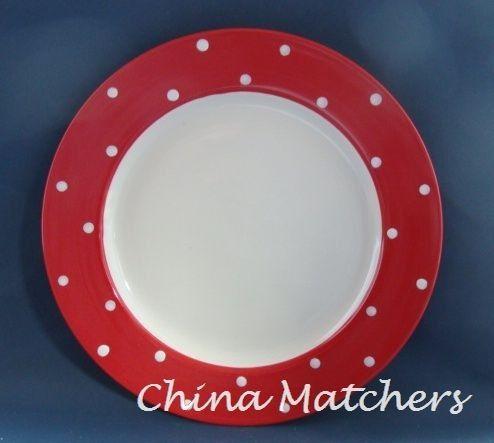 Red Circle with White Spot Logo - Spode Baking Days Red & White Spots 12 3/4