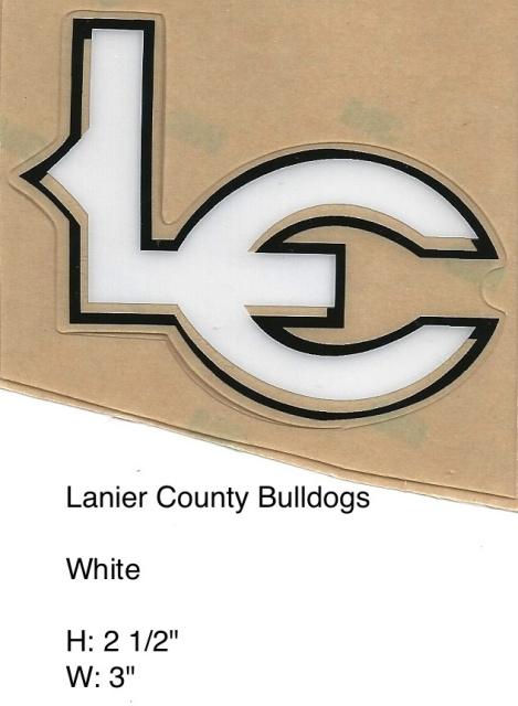 LC Bulldogs Logo - Lanier County Bulldogs HS (GA) White LC outlined in clear and black