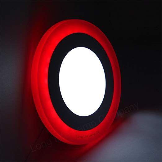 Red Circle with White Spot Logo - Round Dual Colour LED 6w Ceiling Recessed Panel Spot Light Red