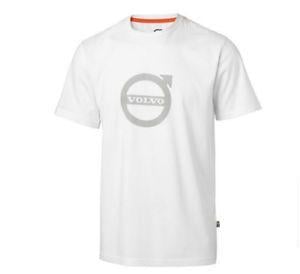 White w Logo - Volvo Iron Mark Tee Shirt w/ Silver Logo & 100% Cotton Men's