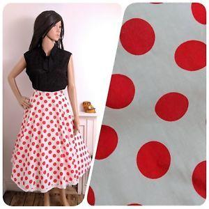 Red Circle with White Spot Logo - Vintage 80s Red Cotton White Full Circle Spot Print Swing Jive Skirt ...