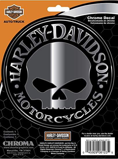 Harley-Davidson Skull Logo - Chroma 8123 Harley Davidson Skull Classic Emblem Decal
