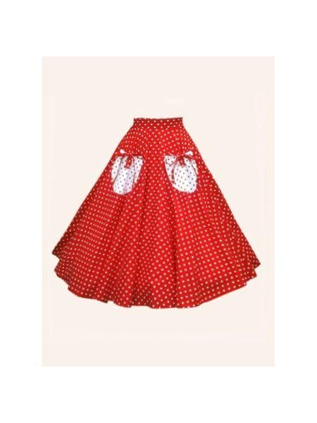 Red Circle with White Spot Logo - 1950s Circle Skirt Red White Spot From Vivien of Holloway
