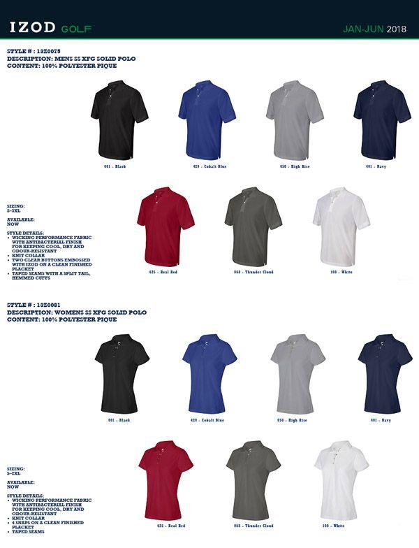 Izod Clothing Logo - IZOD Polo Shirts #13Z0075 With Logo Service