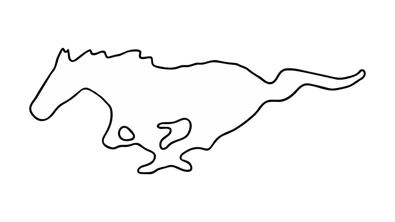 Black and White Mustang Logo - How to Draw the Ford Mustang Horse (logo, symbol) - YouTube
