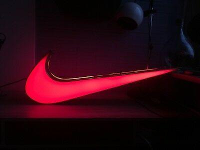 Red Nike Swoosh Logo - NIKE Logo Sign 36 Lights Up Red Display Store Advertising
