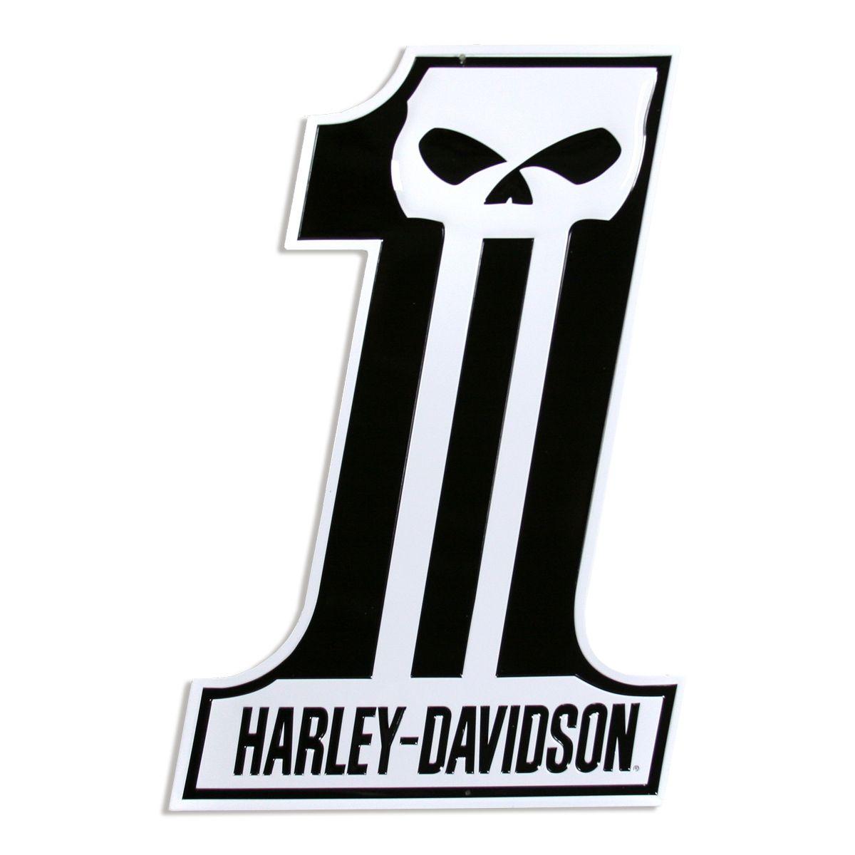 Harley-Davidson Skull Logo - Harley-Davidson Number One Skull Sign Die Cut at Retro Planet