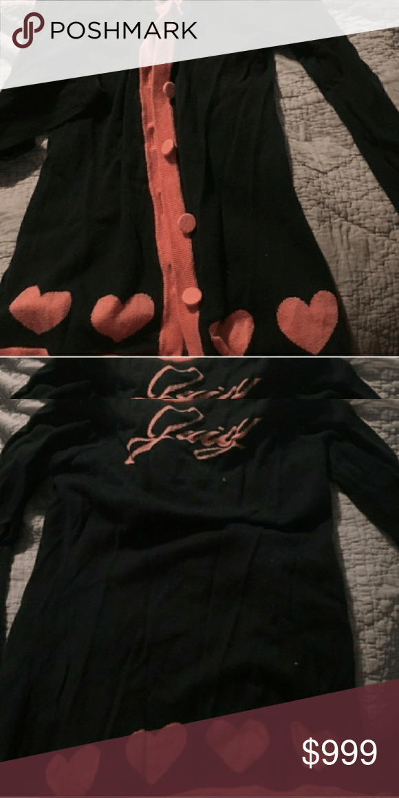 Juicy Couture Hearts Logo - ISO Juicy Couture Hearts Cardigan !!!!!! Black and pink cardigan ...