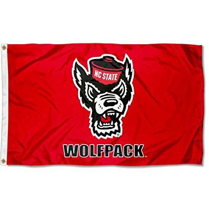 College Wolf Logo - Amazon.com : NC State Wolfpack Large Wolf Logo 3x5 College Flag