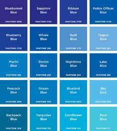 Names of Blue People Logo - This is the largest list of different blue shades, hues and tints on ...