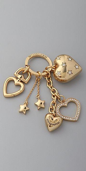 Juicy Couture Hearts Logo - Juicy Couture Hearts and Stars Keychain | SHOPBOP