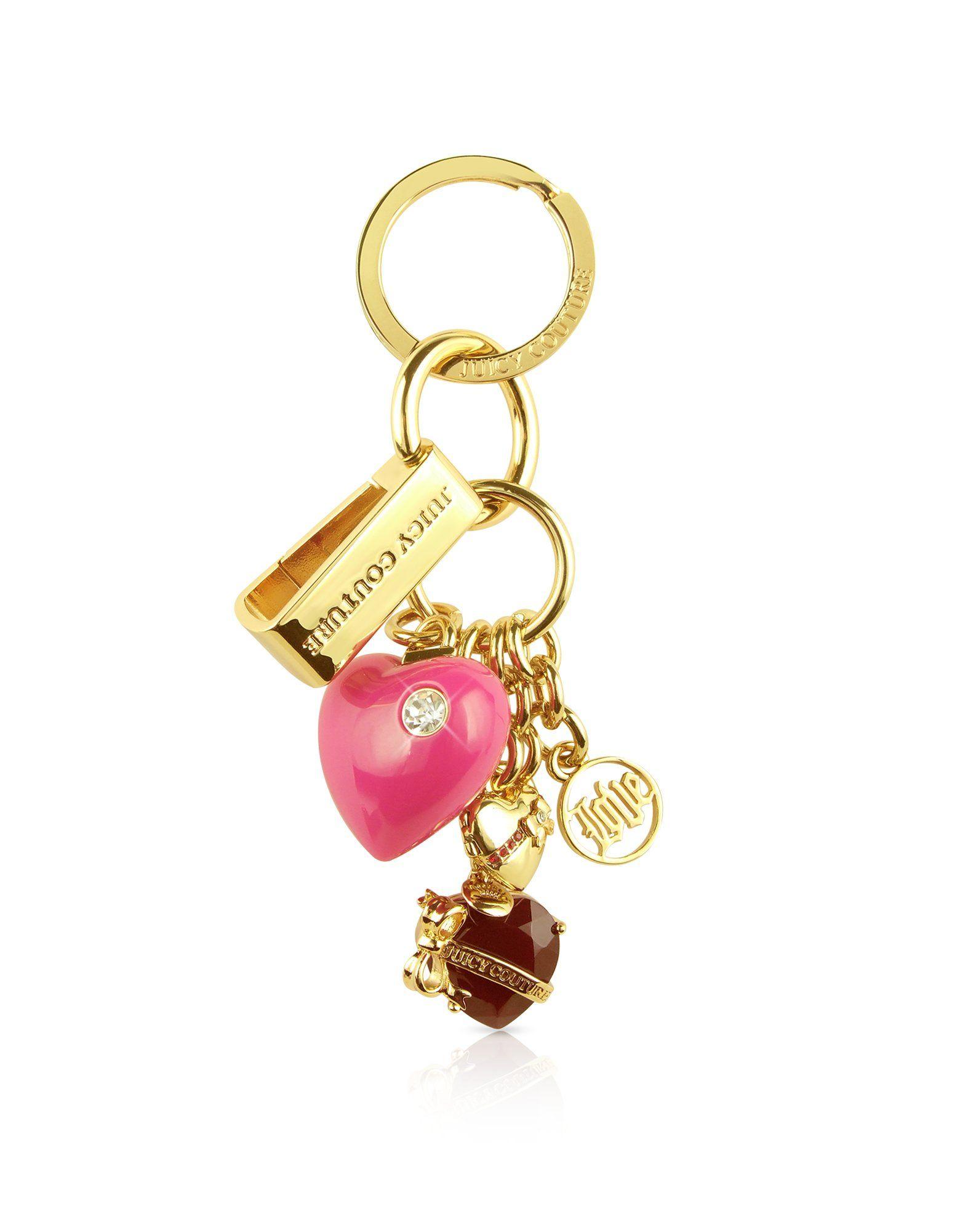 Juicy Couture Hearts Logo - Juicy Couture Mini Hearts Key Fob in Pink