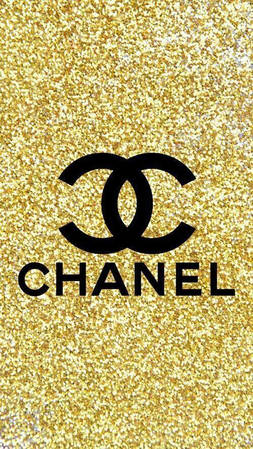 Gold Glitter Chanel Logo - CHANEL LOGO. Chanel wallpaper, Chanel