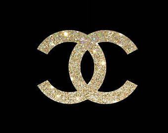 Gold Glitter Chanel Logo - Chanel Logo Silver & Gold Coco Printable Coco Chanel