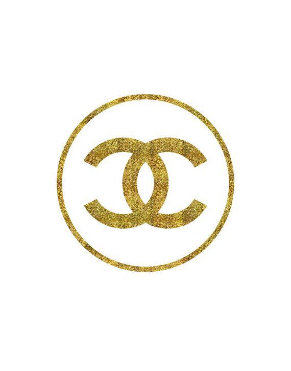Gold Glitter Chanel Logo - Printable chanel Logos
