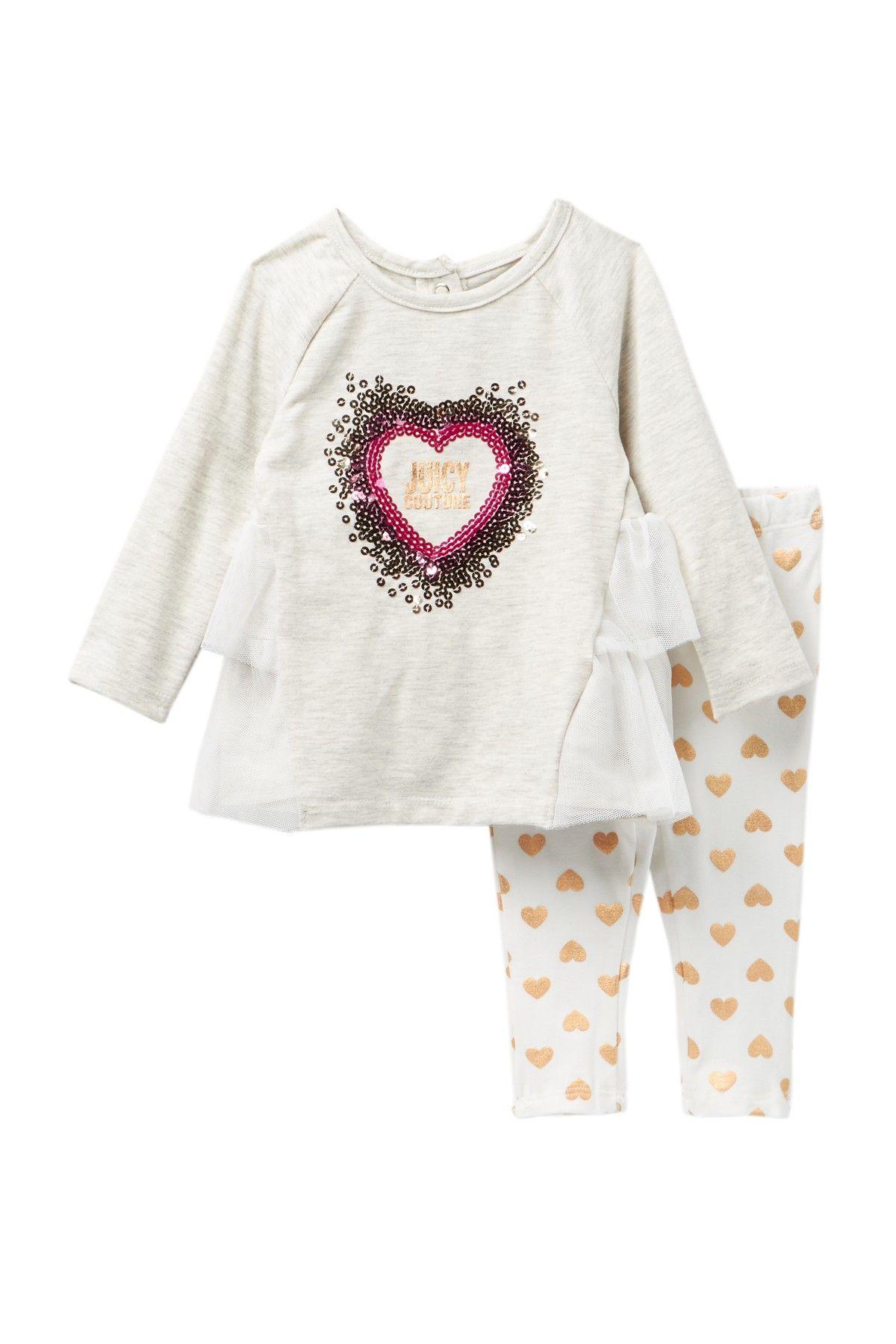 Juicy Couture Hearts Logo - Juicy Couture | Sequin Heart Tunic & Hearts Leggings Set (Baby Girls ...
