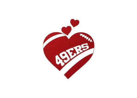 Small 49ers Logo - SF San Francisco 49ers Football Heart Vinyl Car Decal / | Etsy