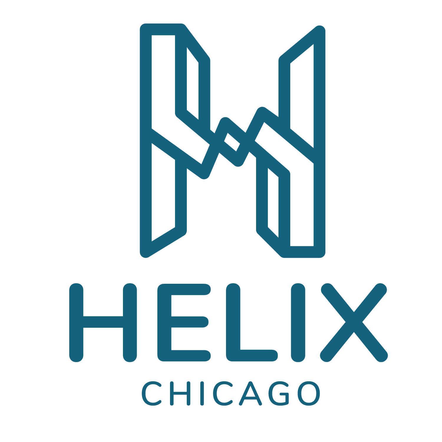 Blue and Green Helix Logo - Helix Chicago. Edgewater Chamber of Commerce