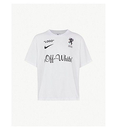 Nike X Off White Logo - NIKE X OFF-WHITE - Logo-print cotton-jersey T-shirt | Selfridges.com