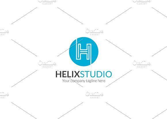 Blue and Green Helix Logo - Helix Studio H Letter Logo Logo Templates Creative Market