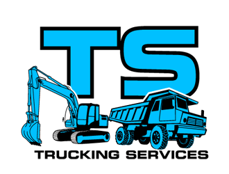 Construction Truck Company Logo - TS Trucking Services logo design - 48HoursLogo.com