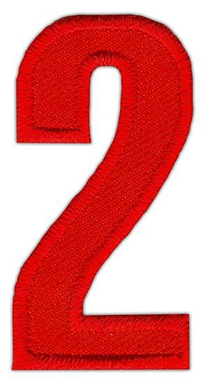 Red Number 2 Logo - Number 2 Two Red Iron-On Cloth Patch 2.5 X 5 cm: Amazon.co.uk: Car ...