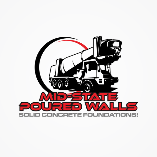 Construction Truck Company Logo - Mid State Poured Walls For A Concrete Company. Construction