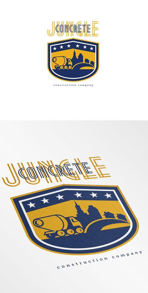 Construction Truck Company Logo - Concrete Jungle Construction Logo Logo Templates Creative Market