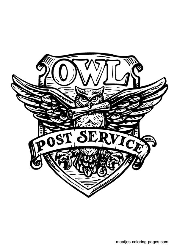 Owl Post Logo - Harry Potter Coloring Page | COLORING PAGES...for ADULTS!!! | Harry ...