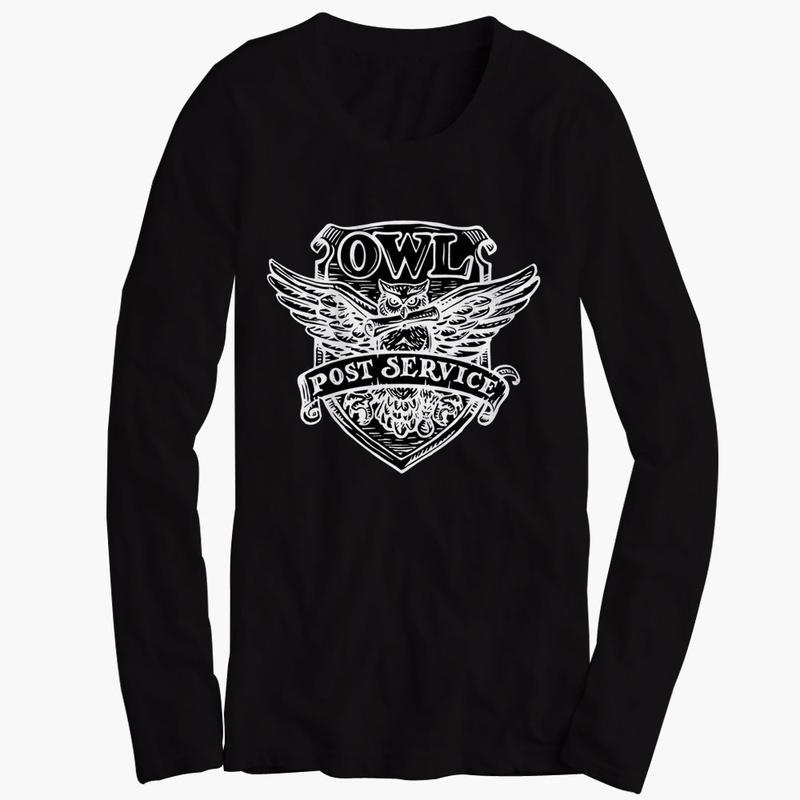 Owl Post Logo - Harry Potter Owl Post Service Men'S Long Sleeve
