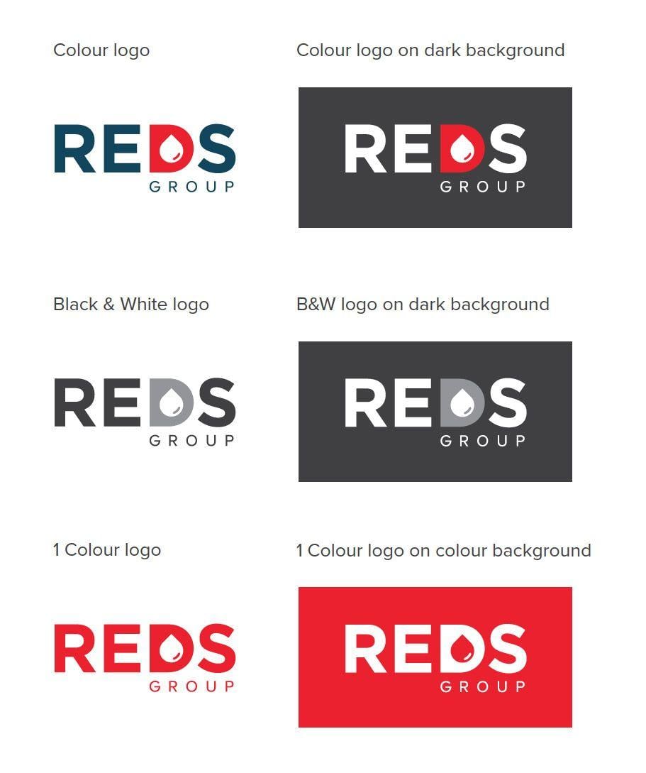 White with Red S Logo - REDS Group. right on the line ltd