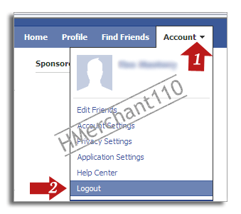 Post Sign Out Logo - Facebook Social Network Logout account top face with