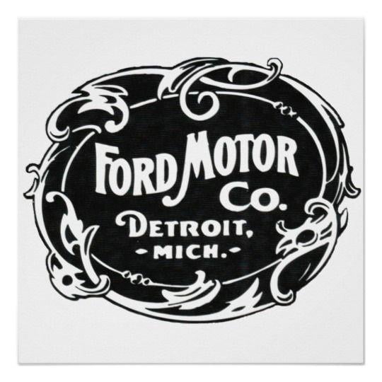 Ford Motor Logo - Vintage Ford Motor Company Detroit Retro Cool Logo Poster. Zazzle.co.uk