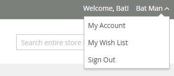 Post Sign Out Logo - magento2 2.2.2 Customer Account header dropdown