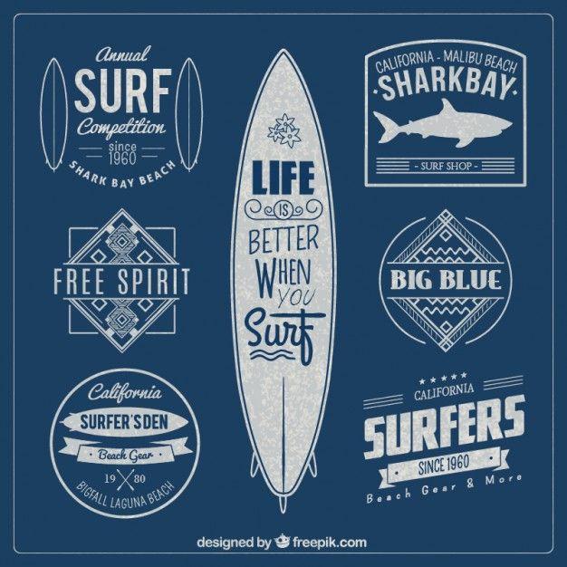 Surf Team Logo - Surfing Board Vectors. Free Vector Graphics