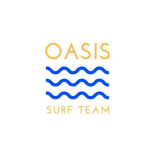 Surf Team Logo - Blue and Orange Waves Surf Team Recreation Logo